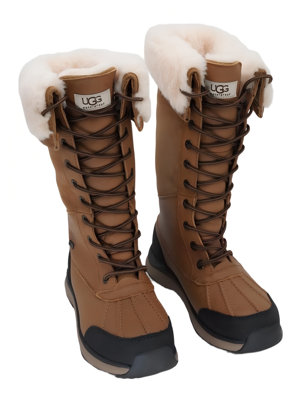 Ugg Adirondack III Tall Leather Winter Snow Boots Chestnut Size 5.5M